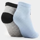 Boys' Ankle Length Pack of 2 Socks ( Grey, Blue ), Light Blue, small