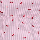 Infants' Pink and White Regular Fit Cherry Printed Striped Frock, Pink, small