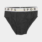 Boys Black Regular Fit Solid Briefs, Black, small