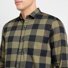 Men's 100% Cotton Casual Shirt, Dark Green, small image number null