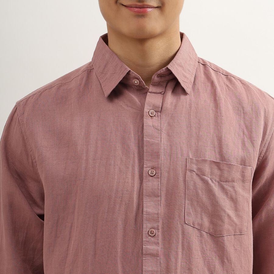 Men's Dusty Rose Regular Collar Casual Shirt, मूँगा (कोरल), large image number null