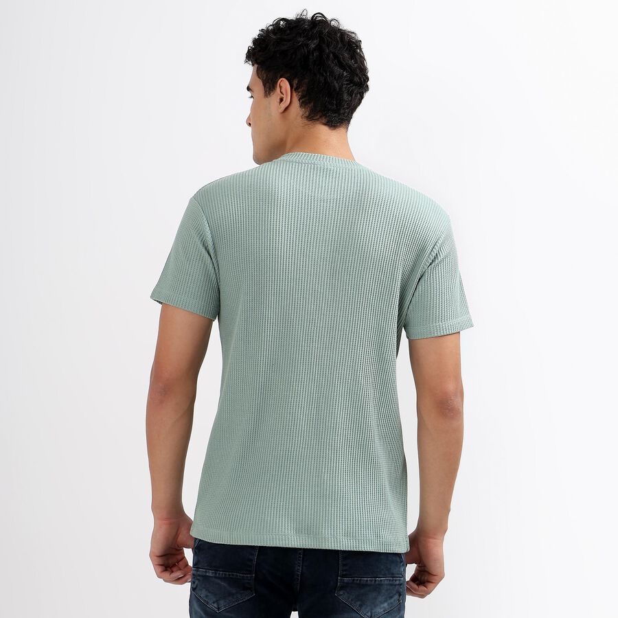 Men's Henley Half Sleeves T-Shirt, Light Green, large image number null