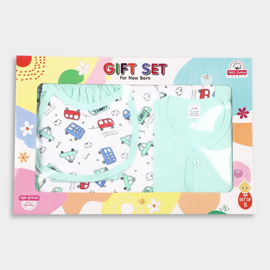 Infant's Cotton Gift Set, Light Green, large image number null