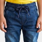 Boys' Navy Blue Straight Fit Washed Jeans, गहरा नीला, small