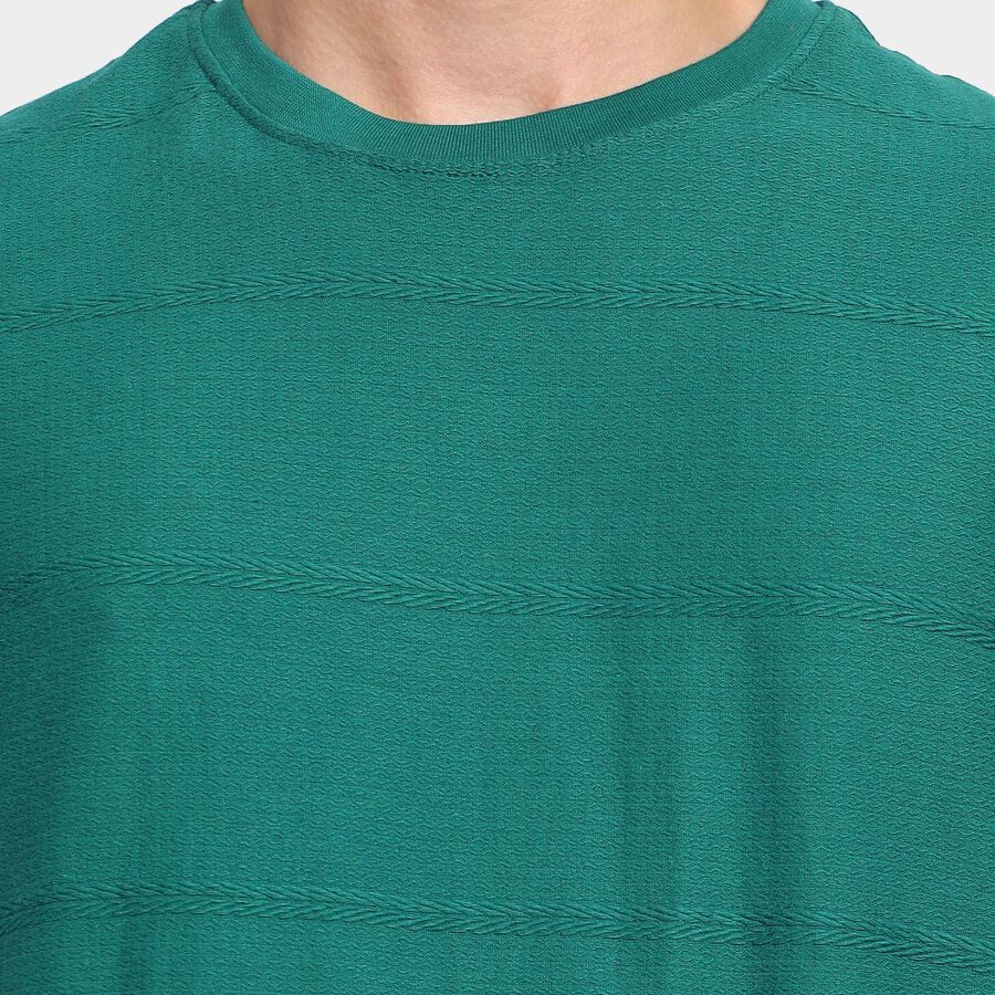 Men's 100% Cotton Round Neck Half Sleeves T-Shirt , Dark Green, large image number null