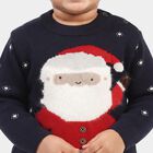 Infants' Navy Blue Crew Neck Printed Pullover, Navy Blue, small