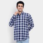 Cotton Checks Casual Shirt, Navy Blue, small image number null