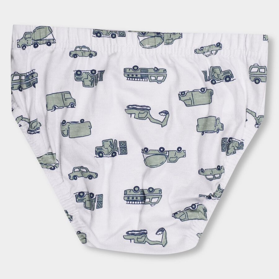 Kids' White V-Cut Briefs, Light Green, large image number null