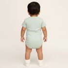 Infants Beige and Mint Green Cotton Round Neck Casual Bodysuit, गहरा पीला, small image number null