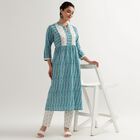 Ladies' Kurta Pyjama Set, Mid Blue, small image number null