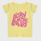 Girls Bright Yellow Cotton Round Neck Casual T-Shirt, पीला, small