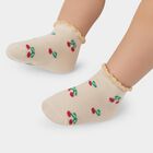 Infants Soft Pink and Cream Regular Fit Cherry Print Socks Pack of 2, Light Pink, small image number null