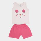 Infants Cotton Shorts Set, Light Pink, small image number null
