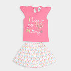 Infants Cotton Skirt Top Set, Pink, small image number null
