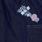 Girls' Deep Navy Cargo Fit Embroidered Jeans, गहरा नीला, small image number null