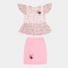 Printed Skirt Top Set, Off White, small image number null