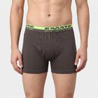 Men's Grey Regular Fit Solid Trunks, गहरा ग्रे, small