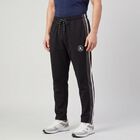 Men's Black Straight Fit Side Stripe Lounge Pyjama, काला, small
