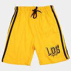 Boys Yellow Regular Fit Side Striped Bermuda Shorts, Mustard, small