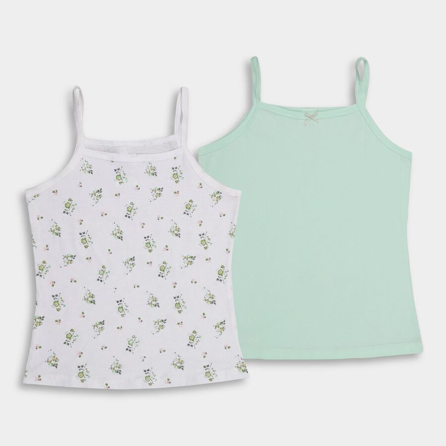 Girls' 100% Cotton Vest (Pack of 2), White, large
