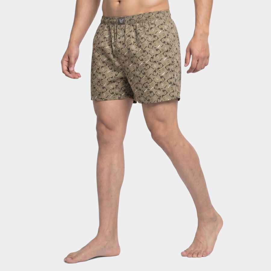 Men's Olive Green Classic Fit Solid Boxers, Olive, large