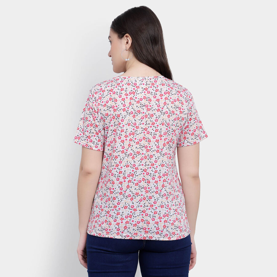 Round Neck T-Shirt, White, large image number null