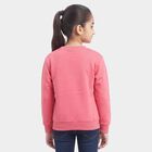 Girls' Pink Round Neck Graphic Pullover Sweatshirt, Pink, small