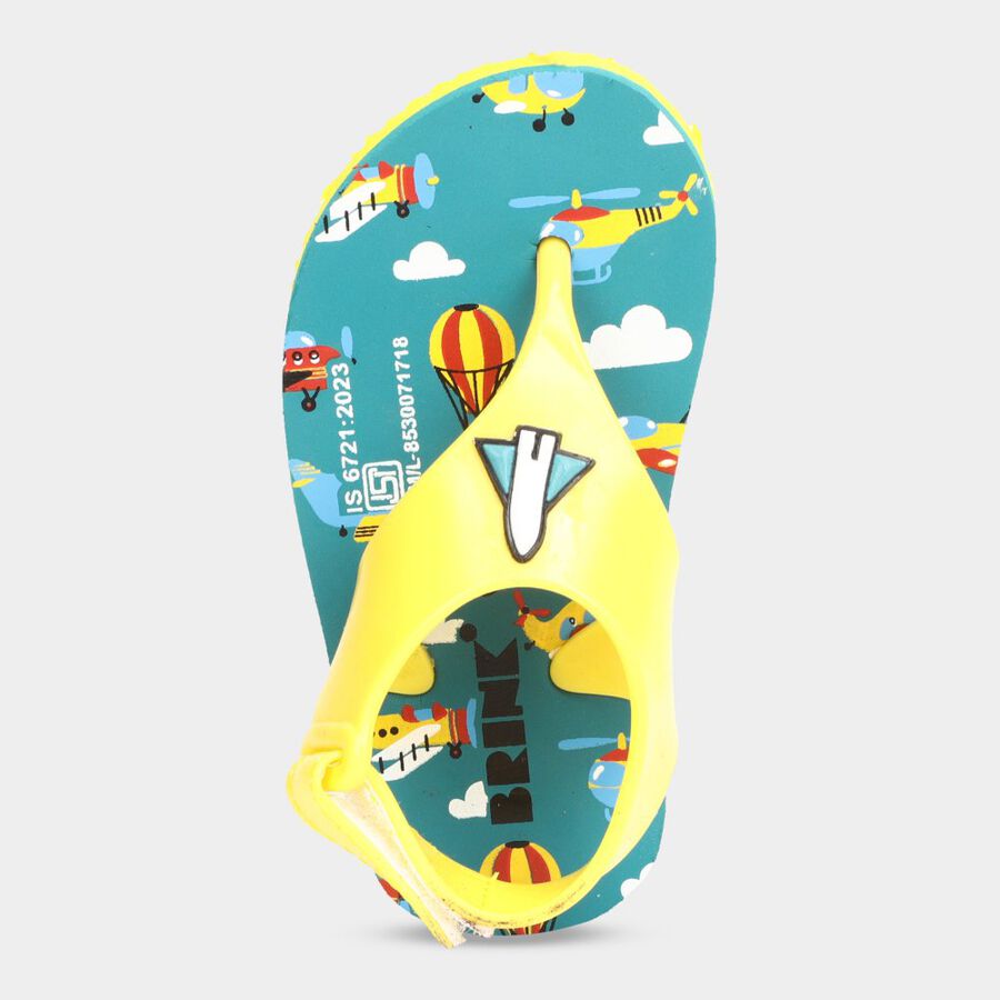 Kids Printed Slippers, Yellow, large image number null