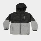 Boys Grey Hooded Puffer Jacket, Light Grey, small