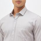 Men's Light Grey Slim Fit Formal Shirt, हल्का ग्रे, small image number null