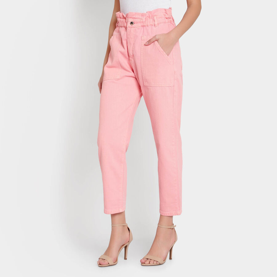 Washed High Rise Jeans, Pink, large image number null