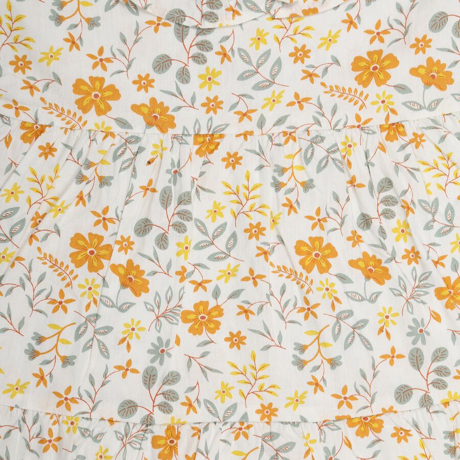 Infant Girls' 100% Cotton Frock, ऑफ व्हाइट, large image number null