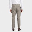 Men's Grey Slim Fit Checked Formal Trousers, Light Grey, small