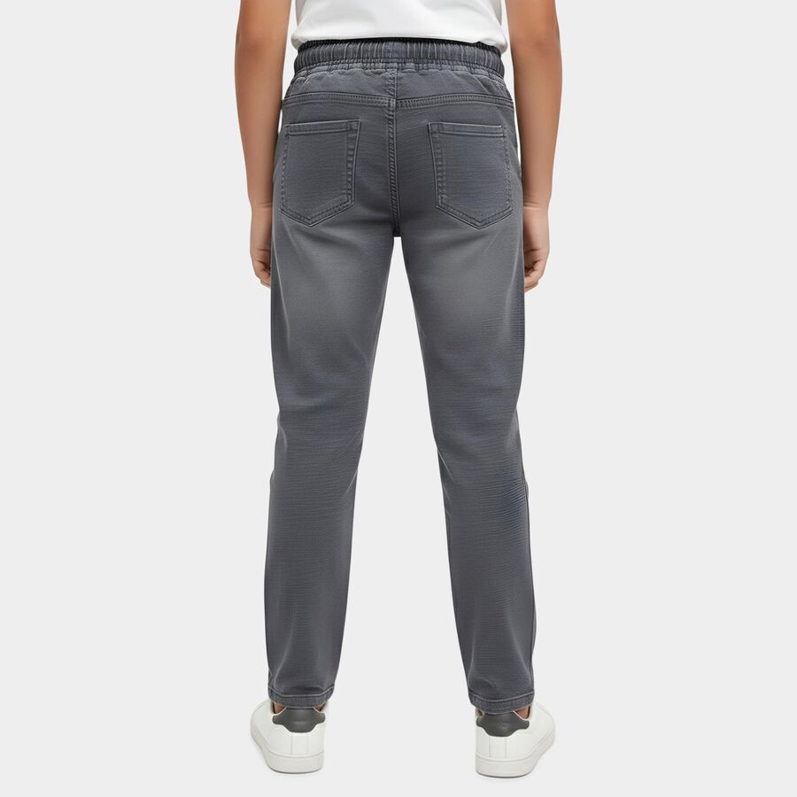 Boys' Light Grey Regular Fit Stretchable Jeans, हल्का ग्रे, large