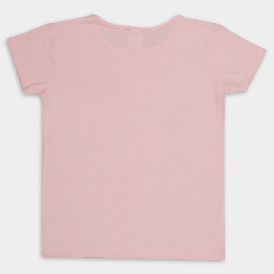 Girls' 100% Cotton T-Shirt , हल्का गुलाबी, large image number null