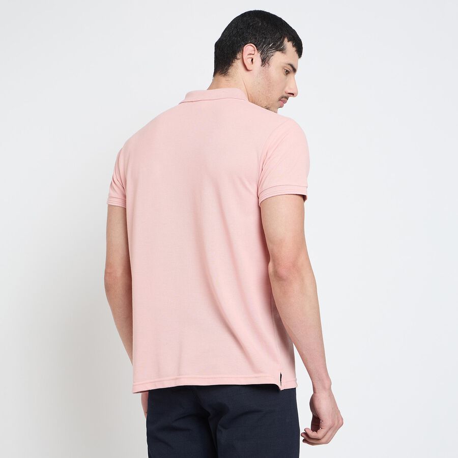 Men's Collared Half Sleeves T-Shirt, पीच, large image number null