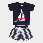 Infants Cotton Round Neck Baba Suit, Navy Blue, small image number null