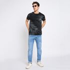 Men's 100% Cotton Round Neck Half Sleeves T-Shirt , काला, small