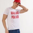 Men's Bright Snow White Round Neck Casual T-Shirt, White, small image number null
