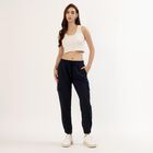 Women's Deep Navy Blue Relaxed Fit Cargo Track Pants, नेवी ब्लू, small image number null