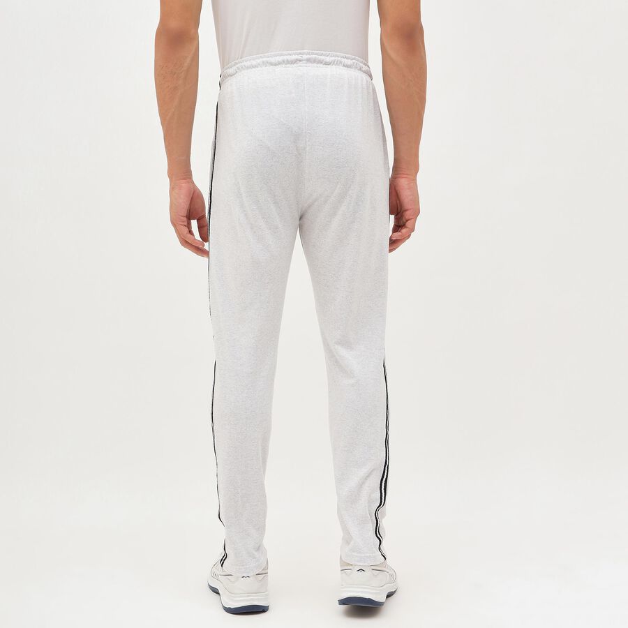 Men's Light Ash Grey Regular Fit Side-Striped Track Pants, हल्का ग्रे, large image number null