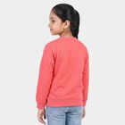 Girls' Coral Crew Neck Graphic Print Sweatshirt, मूँगा (कोरल), small