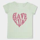 Girls' 100% Cotton T-Shirt, हल्का हरा, small image number null