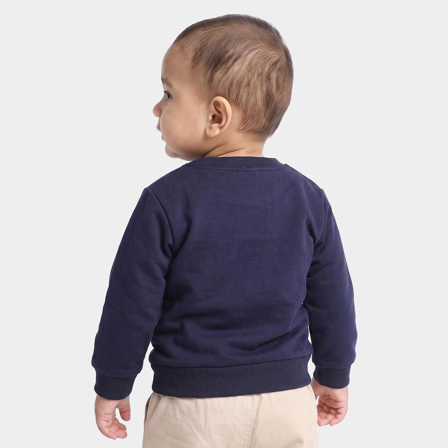 Infants' Navy Blue Round Neck Pullover Sweatshirt, Navy Blue, large