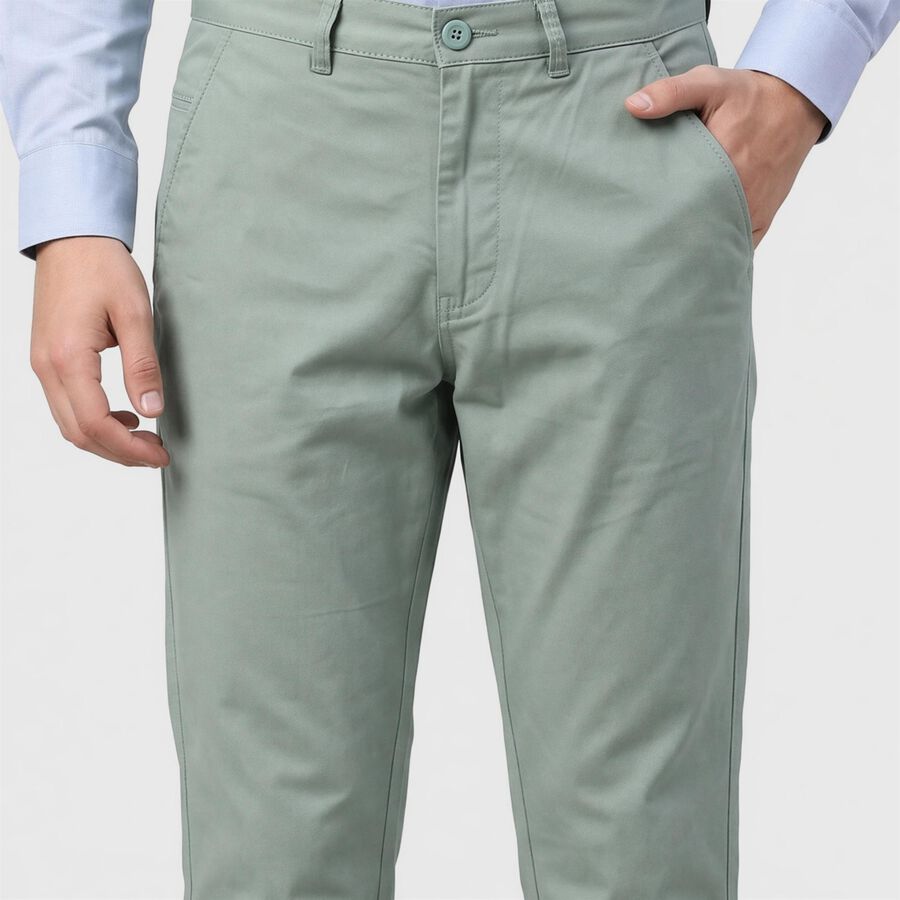 Men's Aqua Slim Fit Chino Casual Trousers, एक्वा, large
