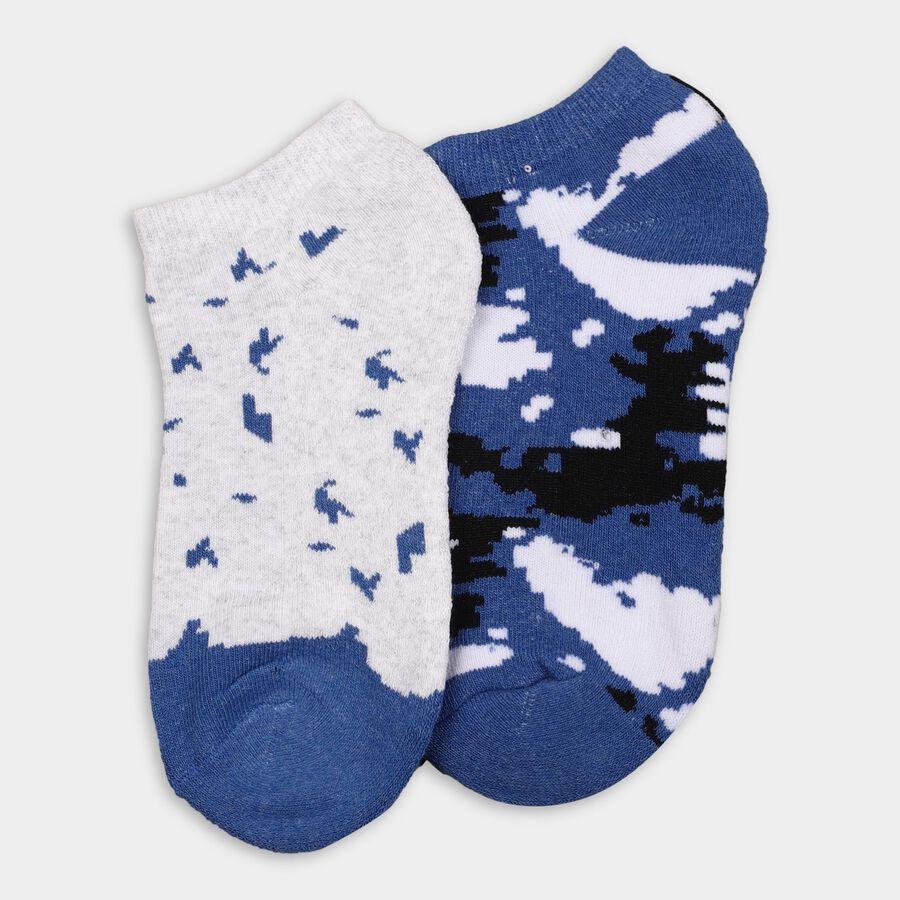 Boys' Socks (Pack of 2), Mid Blue, large image number null