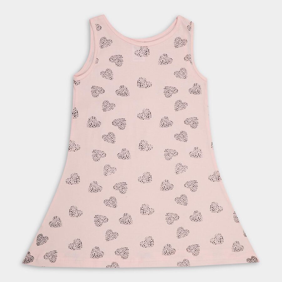 Girls' 100% Cotton Frock, हल्का गुलाबी, large image number null