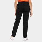 Girls Black Relaxed Fit Cargo Jogger Jeans, काला, small