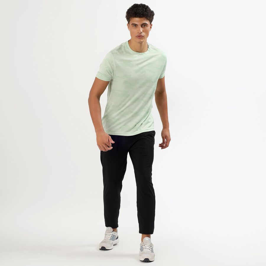 Men's Light Sage Green Crew Neck Athleisure T-Shirt, Light Green, large image number null