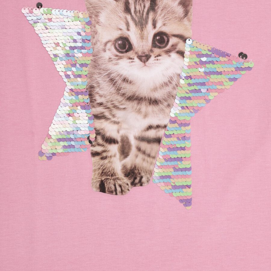 Girls' 100% Cotton T-Shirt , गुलाबी, large image number null